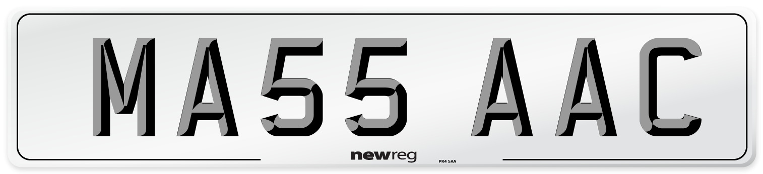 MA55 AAC Number Plate from New Reg